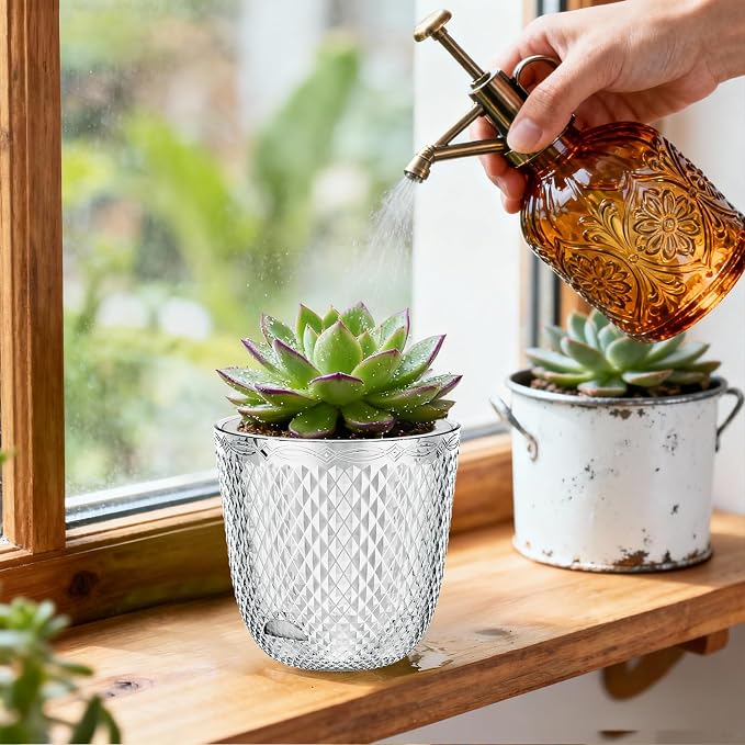 QCQHDU 2 Pack Self Watering Pots, 7.2 Inch Flower Pots - Image 2
