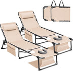 Devoko Beach Lounge Chair, Outdoor Sun Tanning Chair - Image 7