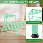 Corner Plant Stand Outdoor Metal, 2 Tier Heavy Duty Ladder Plant Shelf Indoor - Image 3