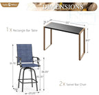 Sophia & William Outdoor Bar Set, Patio Bar Table and Chairs Set, Bar Height - Image 6
