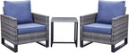 Belord Outdoor Bistro Set 3 Piece Outdoor Wicker Patio Chairs, Oversize Outdoor - Image 6