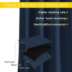 NICETOWN Blackout Navy Blue Bedroom Curtain 118 inches Long, Grommet Thermal - Image 4