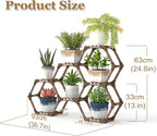 Tikea Plant Stand Indoor Outdoor Hexagonal Corner Plant Stand - Image 5