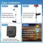 4 Pack Lighthouse Solar Lights, 7 Light Color Changes, IP65 Waterproof Solar - Image 7