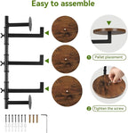 Wooden Rotatable Window Sill Plant Stand, 3 Tier Wall Plant Holder, 180 Degree - Image 4