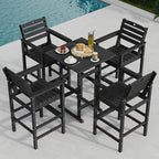 Tall Adirondack Chairs Set of 2, HDPE Wood Balcony Adirondack Chairs Set - Image 2
