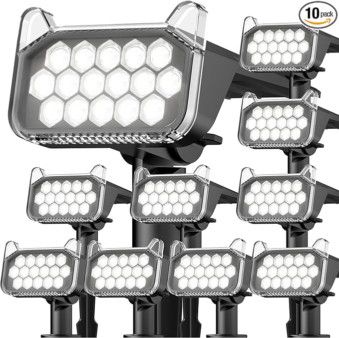 WdtPro Solar Spot Lights Outdoor Waterproof, Bright Solar Lights Outdoor by WdtPro