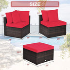 Tangkula 4 Pieces Patio Furniture Set, All Weather Outdoor Sectional Rattan - Image 5