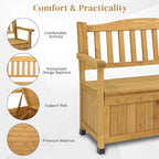 Outvita Outdoor Wood Storage Bench, Wooden Large Deck Box - Image 3