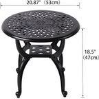 Cast Aluminum Outdoor Side Table, Small Patio Table, Outdoor Coffee Tables - Image 3