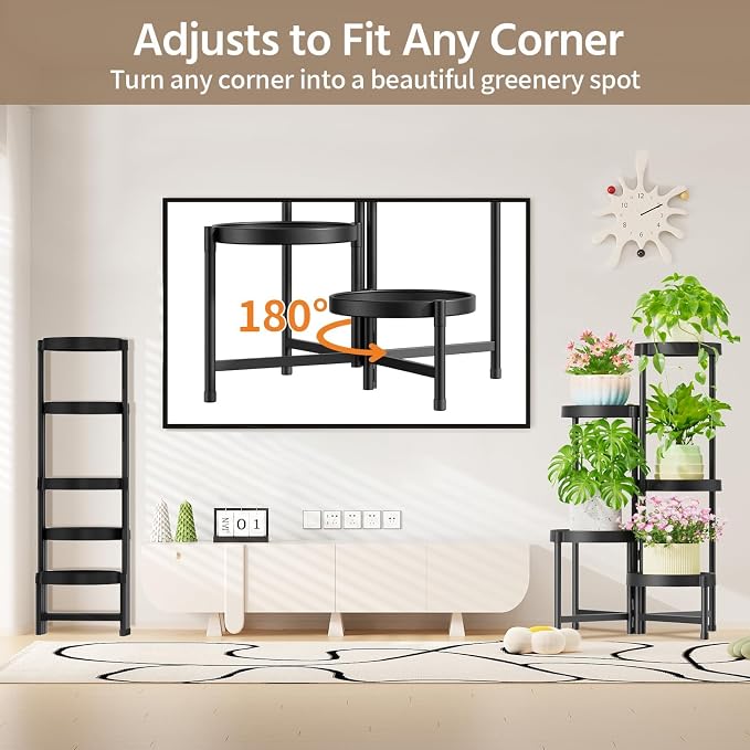LASZOLA 5 Tiered Folding Plant Stand Indoor - Image 4