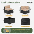Aoxun 10 Piece Patio Furniture Set Wicker Rattan Patio Sectional Sofa Set - Image 6