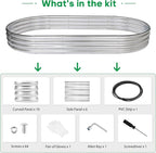 JERIA 8×4×1ft Oval Raised Garden Bed, Galvanized Raised Garden Bed Kit Outdoor - Image 3