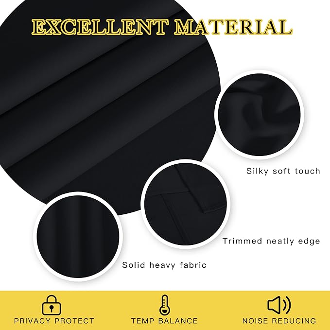 NICETOWN Black Out Curtain for Bedroom 102 inches Long, Grommet Thermal - Image 4