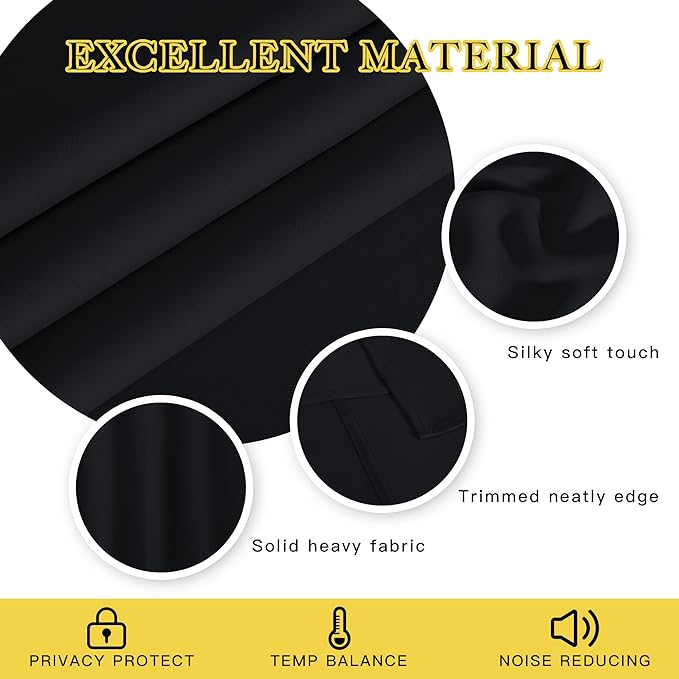 NICETOWN Black Out Living Room Curtain 118 inches Long, Grommet Thermal - Image 5