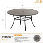 VICLLAX 53" Outdoor Round Patio Table - Image 2