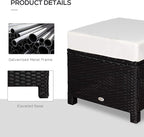 Outsunny 20" Patio Wicker Ottoman, Additional Seating, Side Table - Image 6