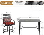 Sophia & William Patio Bar Set 5 Piece Outdoor High Dining Table and Chairs Set - Image 7