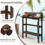 Tangkula Outdoor Bar Table, 48 Inch Patio Pub Height Table - Image 8