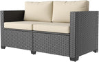 Aoxun 1 Piece Loveseats Patio Furniture Set, Wicker Outdoor Furniture by Aoxun