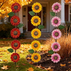 3 Pack Sunflowers Garden Stakes Decor, Metal Yard Art Decorative Garden Stakes - Image 5