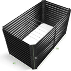 Land Guard 8x4x3ft Rectangular Galvanized Raised Garden Beds, Large-Capacity - Image 2