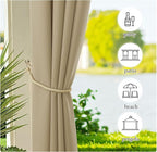 NICETOWN Canvas Patio Curtains for Outdoor Waterproof 2 Panels, Home Fashion - Image 4