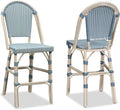 PURPLE LEAF French Counter Height Bar Stool Set of 2 25" White Print Finish by PURPLELEAF