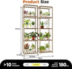 Bamworld Plant Stands with Grow Lights Sets of 2 Tall Plant Shelves - Image 7