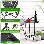 2 Pack Outdoor Side Tables for Patio, Weather Resistant Steel Patio Side Table - Image 7