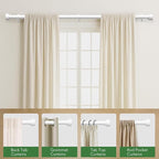 Curtain Rods for Windows 28 to 48, 1 Inch Adjustable White Heavy Duty Curtain - Image 5