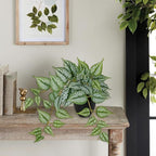 17.7" Artificial Plants Indoor Home Decor, Fake Potted Silk Plants - Image 6
