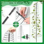Trellis for Climbing Plants Outdoor, 73inch Tall Plants Trellis Support Metal - Image 5