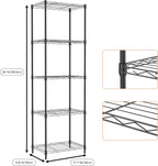5 Tiers Shelf Metal Storage Shelves Wire Rack Closet Organizers - Image 3
