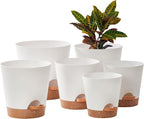 FaithLand 6-Pack White Self Watering Planter Pots by FaithLand