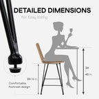 IDZO Rattan Counter Height Bar Stools, 36.5" Tall, 400lbs Capacity, Durable - Image 8