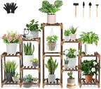 Uneedem Wood Plant Stand Indoor Outdoor Corner Plant Shelf Stand, 5 Tiered 10 by Uneedem