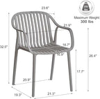 Modern Stackable Outdoor & Indoor Plastic Dining Chairs Set, Outdoor Breathable - Image 3