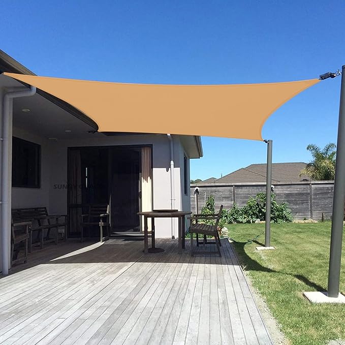 SUNNY GUARD Custom Size 14'x24' Peach Fuzz Sun Shade Sail Rectangle UV Block by SUNNYGUARD