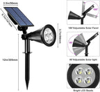 T-SUN Solar Spotlights, 4 LED Solar Waterproof Outdoor Landscape Lights - Image 4