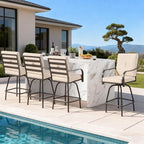 Outdoor Swivel Bar Stools Set of 4, Bar Height Patio Chairs - Image 6