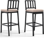 YITAHOME Outdoor Bar Stools Set of 2, Cushioned Metal Outdoor Bar Stools by YITAHOME