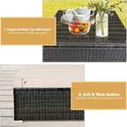 Tangkula 5 Pieces Patio Rattan Furniture Set, Outdoor Sectional Rattan Sofa Set - Image 7