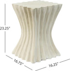 Christopher Knight Home Outdoor Side Table, Wave Design End Table, Decorative - Image 2