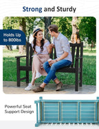 Outdoor Bench Set of 2, Weatherproof Garden Benches - Image 5