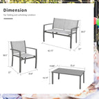 Shintenchi 4 Pieces Patio Furniture Set All Weather Textile Fabric Outdoor - Image 4