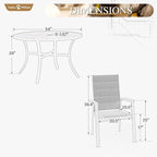 Sophia & William Outdoor Patio Dining Set 7 Pieces, 6 Aluminum Patio Dining - Image 8