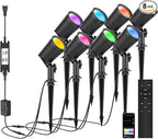 SUNTHIN 8 Pack 36W Smart Landscape Lights, RGBW Color Changing Landscape Lights by SUNTHIN