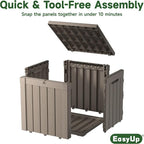 EasyUp 50 Gallon Outdoor Storage Box, Resin Waterproof UV-Resistant Deck Box - Image 5