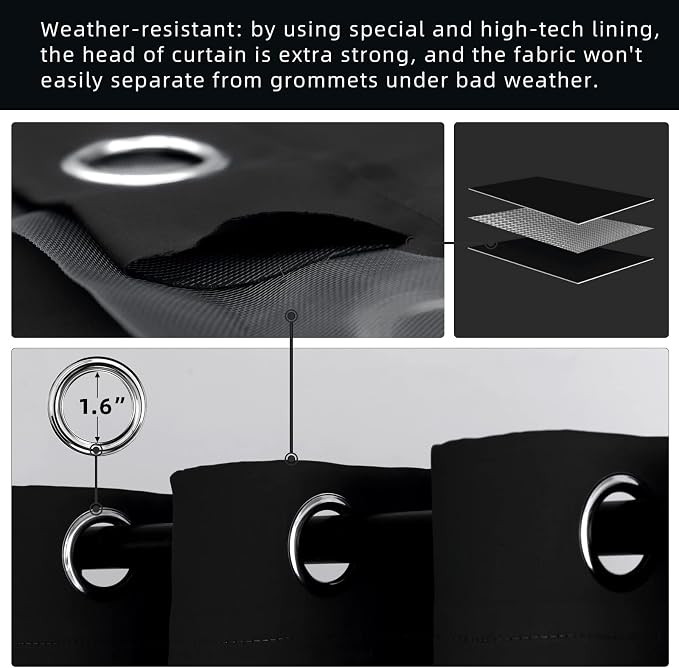Waterproof Outdoor Curtain W105 x L95 - Image 3